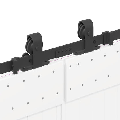 Sliding Door Hardware Kit 400 cm Steel Black