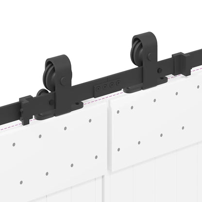 Sliding Door Hardware Kit 427 cm Steel Black