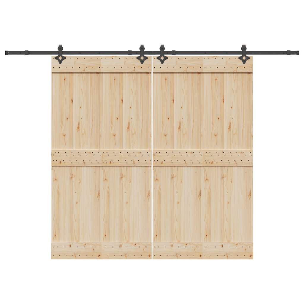 Sliding Door Hardware Kit 305 cm Steel Black