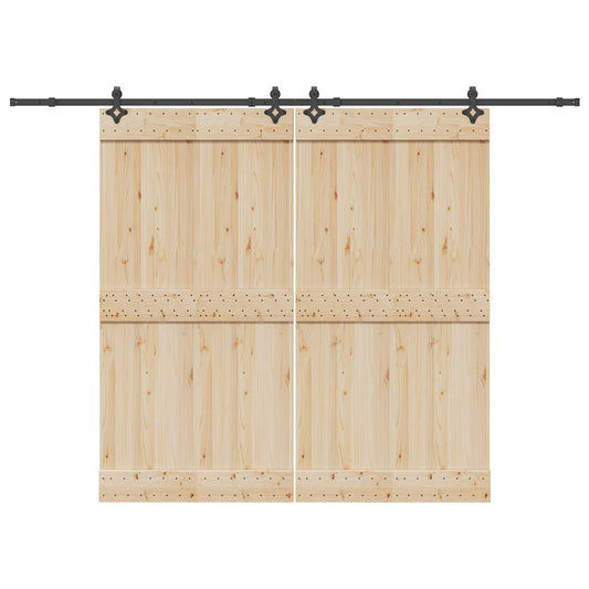 Sliding Door Hardware Kit 305 cm Steel Black