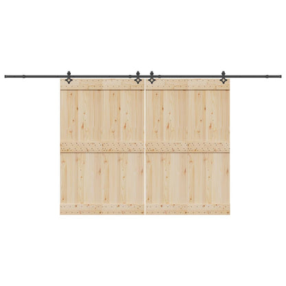 Sliding Door Hardware Kit 427 cm Steel Black
