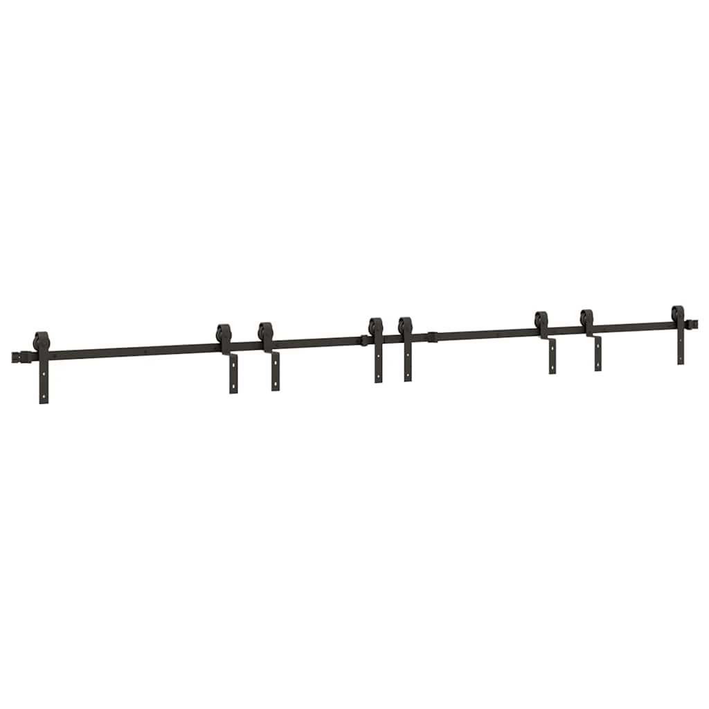Sliding Door Hardware Kit 366 cm Steel Black