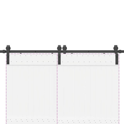 Sliding Door Hardware Kit 366 cm Steel Black