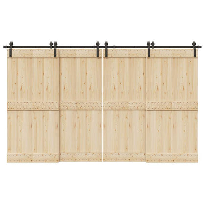 Sliding Door Hardware Kit 366 cm Steel Black