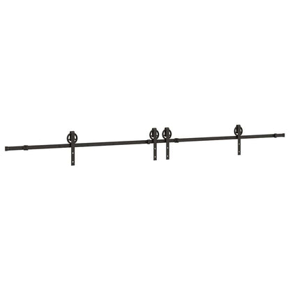 Sliding Door Hardware Kit 366 cm Steel Black