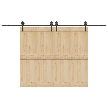 Sliding Door Hardware Kit 366 cm Steel Black
