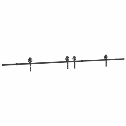 Sliding Door Hardware Kit 400 cm Steel Black