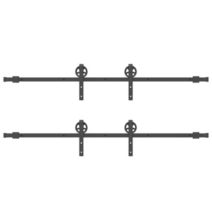 Sliding Door Hardware Kit 400 cm Steel Black