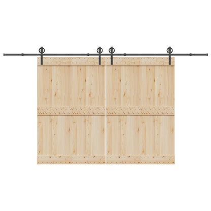 Sliding Door Hardware Kit 400 cm Steel Black