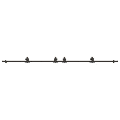Sliding Door Hardware Kit 366 cm Steel Black