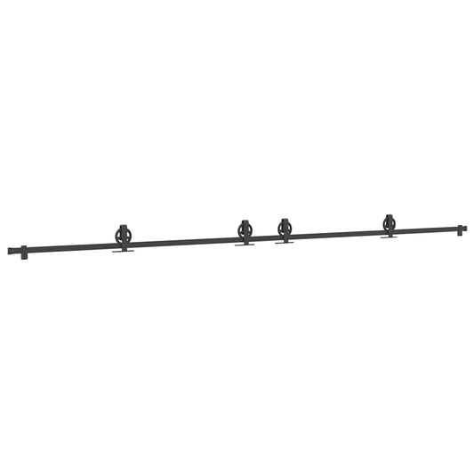 Sliding Door Hardware Kit 400 cm Steel Black