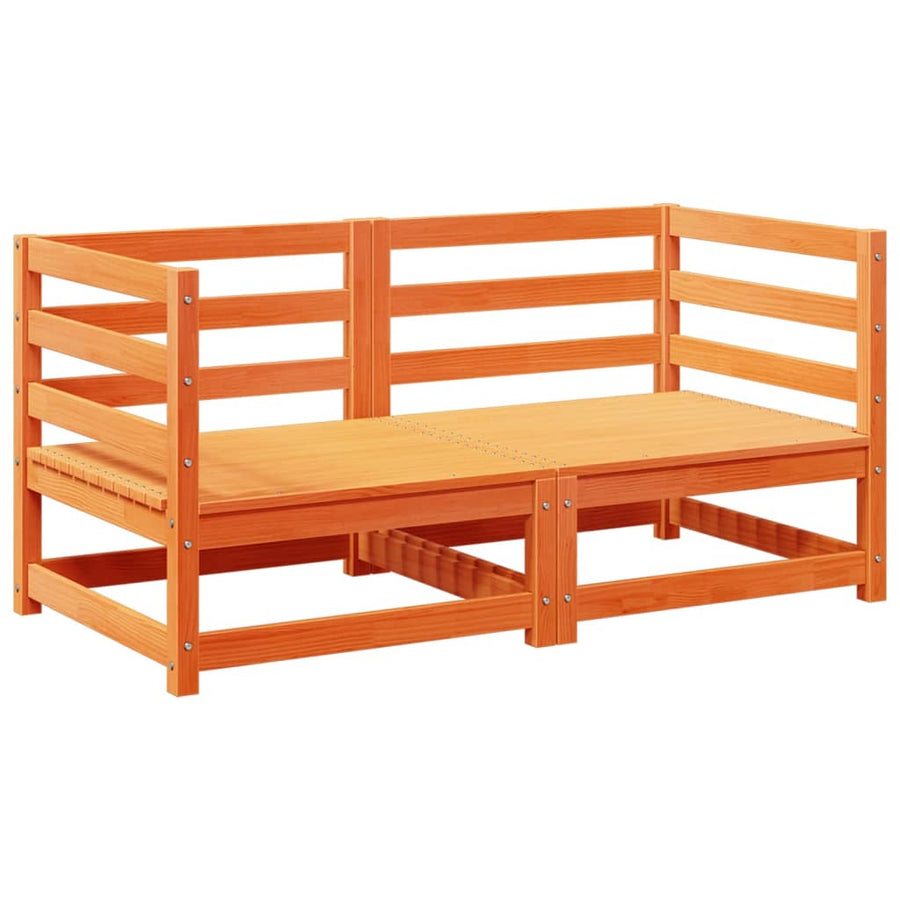 2 Piece Patio Sofa Set Wax Brown Solid Wood Pine