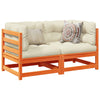 2 Piece Patio Sofa Set Wax Brown Solid Wood Pine