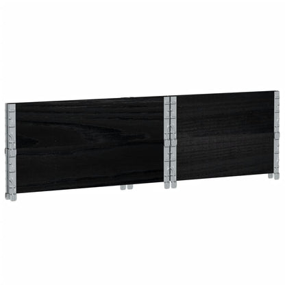 Pallet Collars 2 pcs Black 80x60 cm Solid Wood Pine