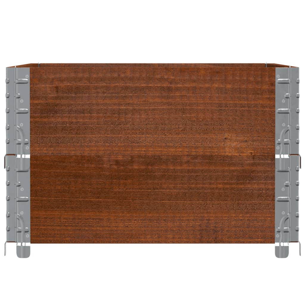 Pallet Collars 2 pcs Brown 80x60 cm Solid Wood Pine