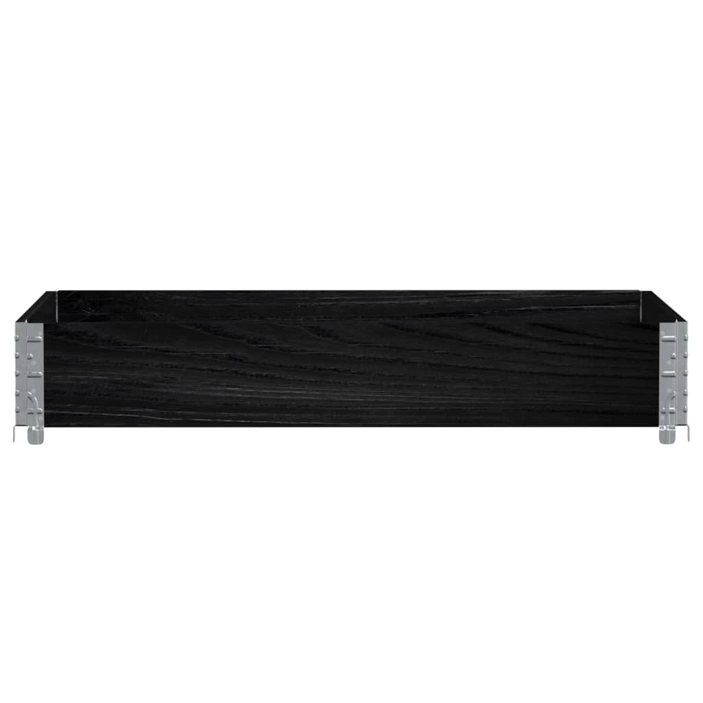 Pallet Collar Black 120x80 cm Solid Wood Pine