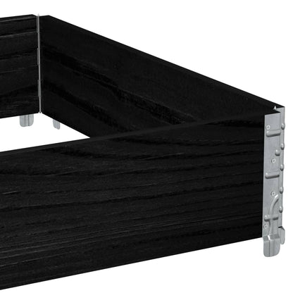Pallet Collar Black 120x80 cm Solid Wood Pine