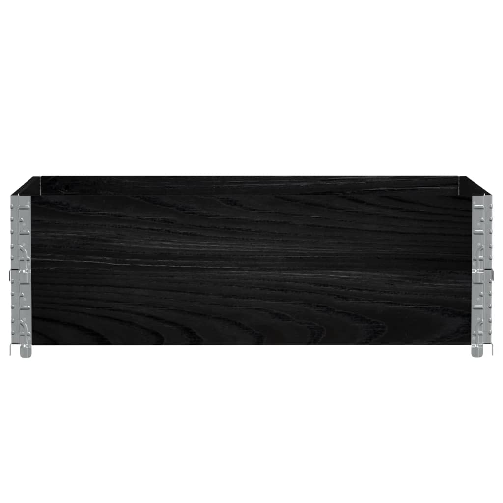 Pallet Collars 2 pcs Black 120x80 cm Solid Wood Pine