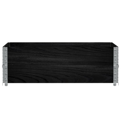 Pallet Collars 2 pcs Black 120x80 cm Solid Wood Pine