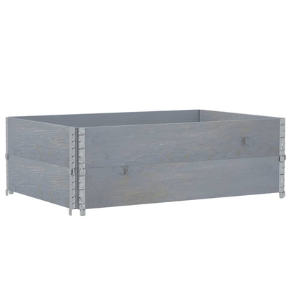 Pallet Collars 2 pcs Grey 120x80 cm Solid Wood Pine