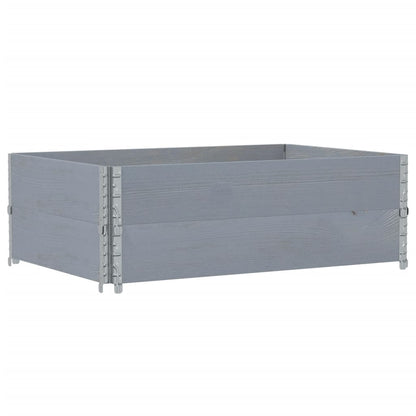Pallet Collars 2 pcs Grey 120x80 cm Solid Wood Pine