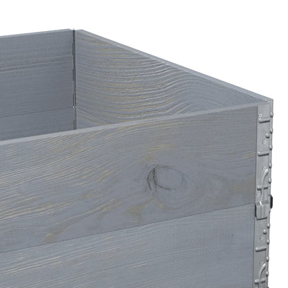 Pallet Collars 2 pcs Grey 120x80 cm Solid Wood Pine