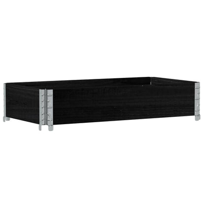 Pallet Collar Black 100x50 cm Solid Wood Pine
