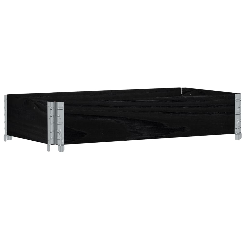 Pallet Collar Black 100x50 cm Solid Wood Pine