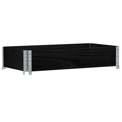 Pallet Collar Black 100x50 cm Solid Wood Pine