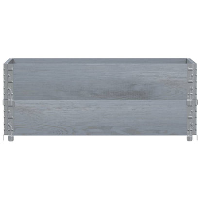 Pallet Collars 2 pcs Grey 100x50 cm Solid Wood Pine