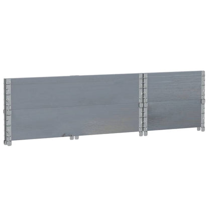 Pallet Collars 2 pcs Grey 100x50 cm Solid Wood Pine