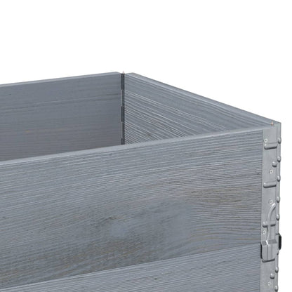 Pallet Collars 2 pcs Grey 100x50 cm Solid Wood Pine