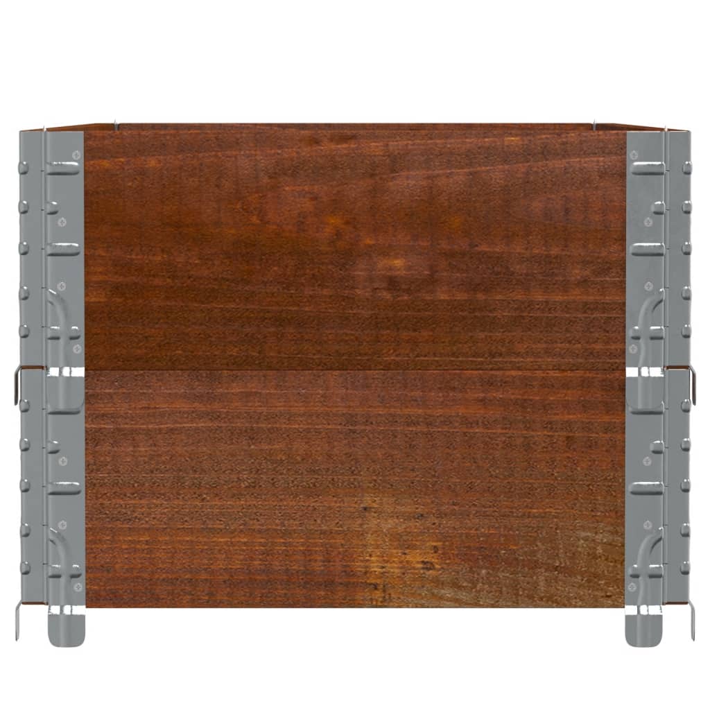 Pallet Collars 2 pcs Brown 100x50 cm Solid Wood Pine