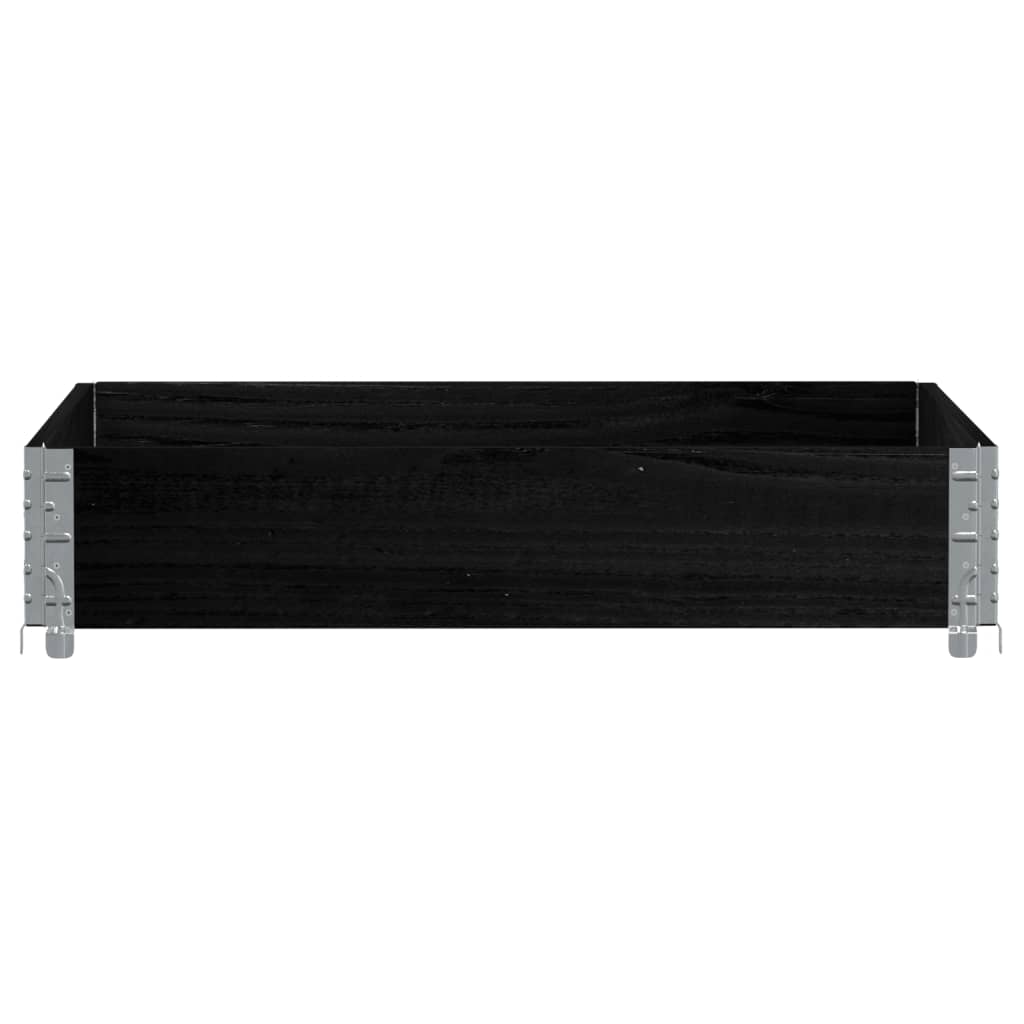 Pallet Collar Black 100x100 cm Solid Wood Pine