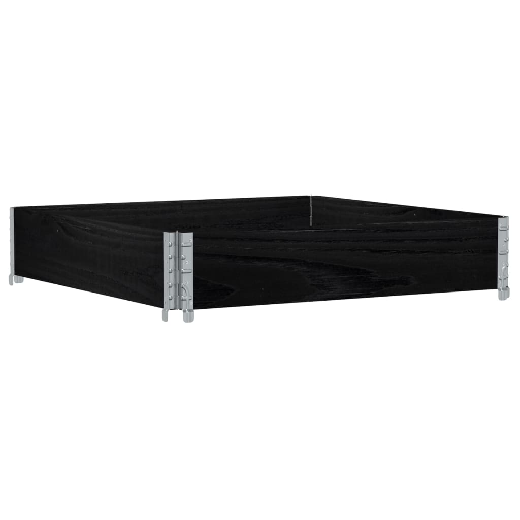 Pallet Collar Black 100x100 cm Solid Wood Pine