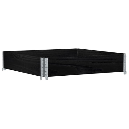 Pallet Collar Black 100x100 cm Solid Wood Pine