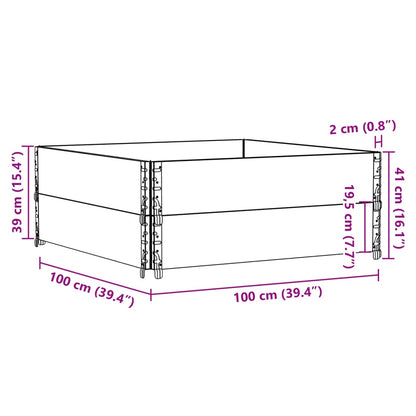 Pallet Collars 2 pcs Black 100x100 cm Solid Wood Pine