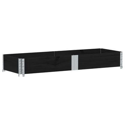 Pallet Collar Black 150x50 cm Solid Wood Pine