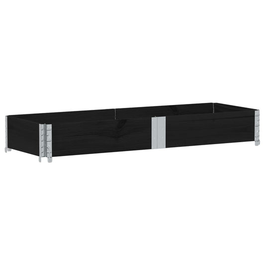 Pallet Collar Black 150x50 cm Solid Wood Pine
