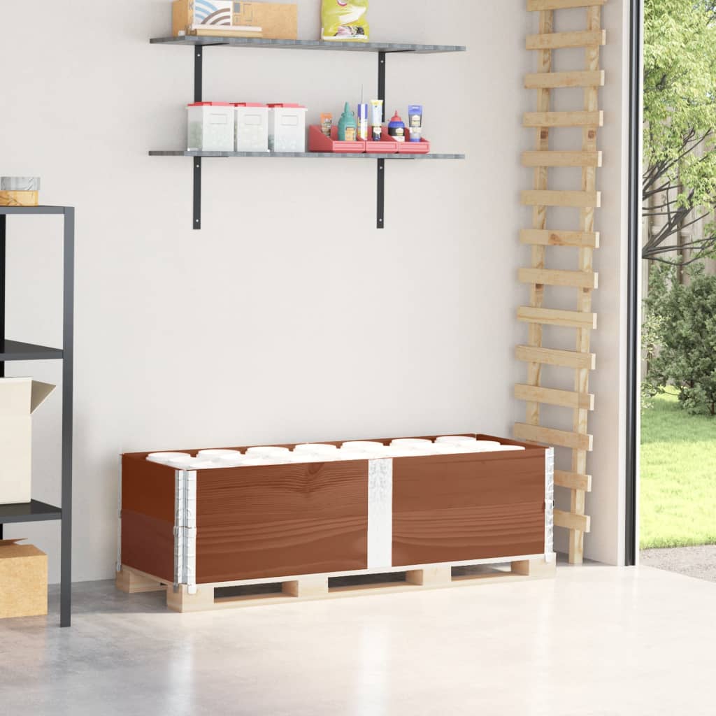 Pallet Collars 2 pcs Brown 150x50 cm Solid Wood Pine
