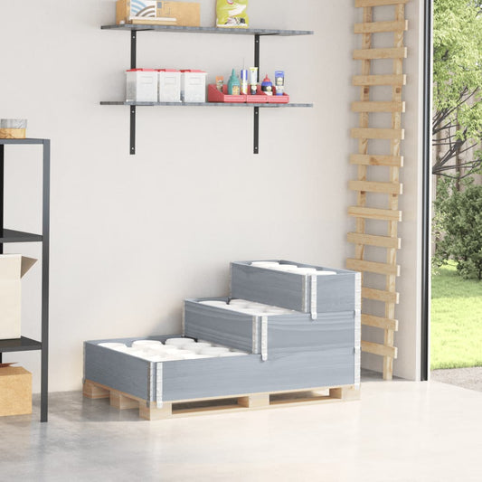 3-Tier Raised Bed Grey 120x80 cm Solid Wood Pine
