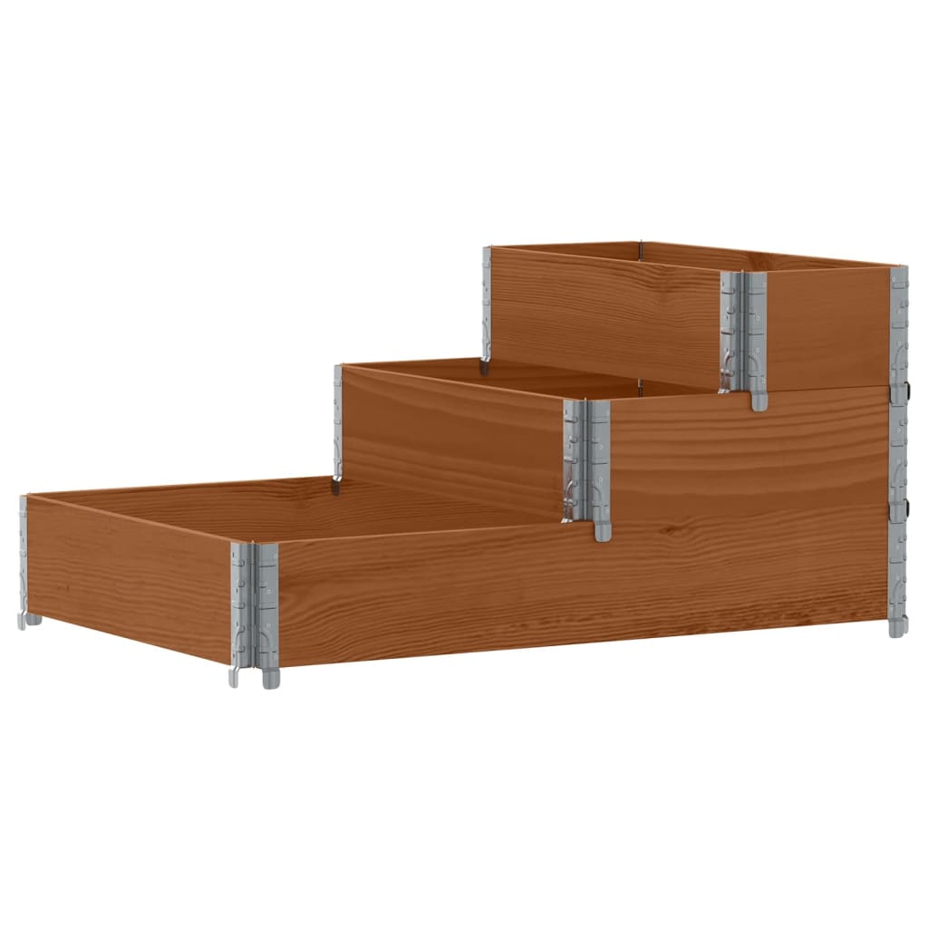 3-Tier Raised Bed Brown 120x80 cm Solid Wood Pine