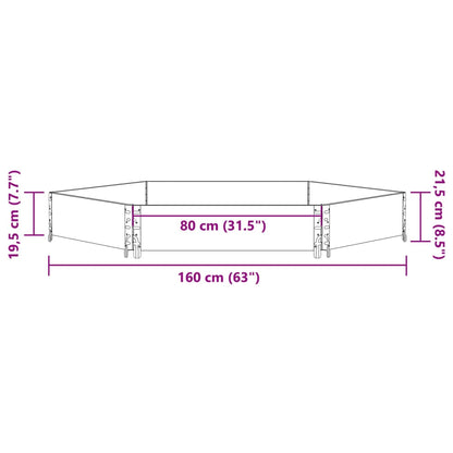 Raised Bed Hexagon Black 160x160 cm Solid Wood Pine
