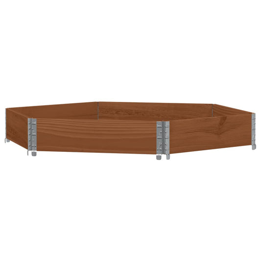 Raised Bed Hexagon Brown 160x160 cm Solid Wood Pine