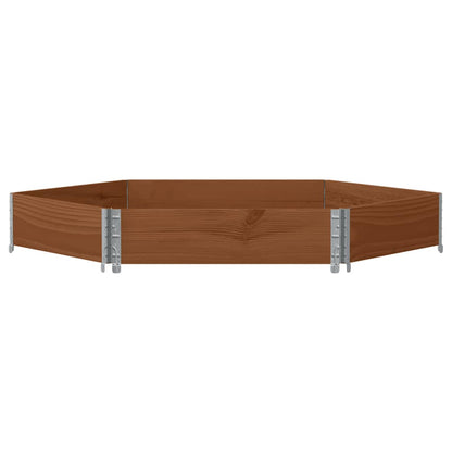 Raised Bed Hexagon Brown 160x160 cm Solid Wood Pine