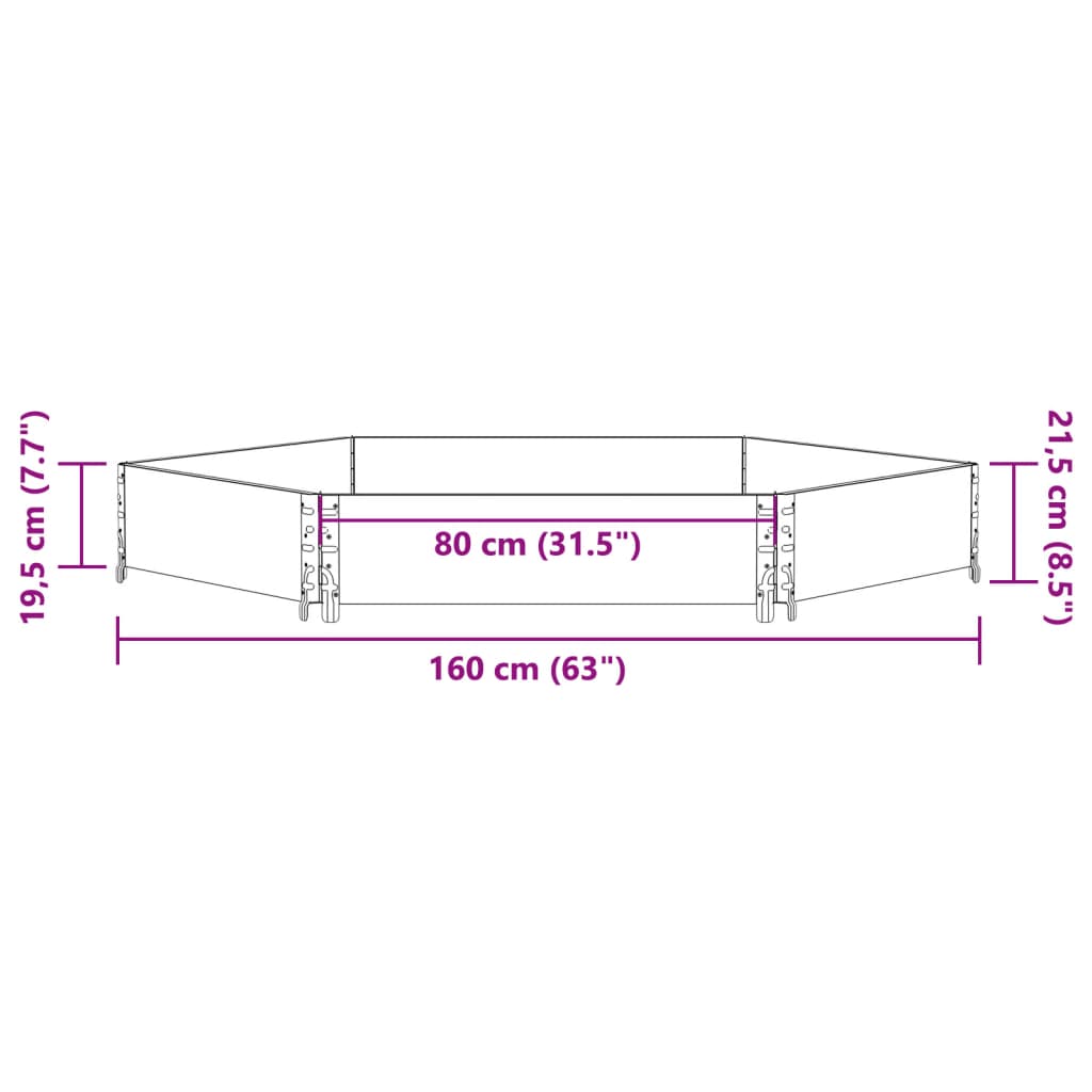 Raised Bed Hexagon Brown 160x160 cm Solid Wood Pine