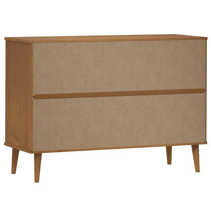 Drawer Cabinet MOLDE Brown 113x40x80 cm Solid Wood Pine