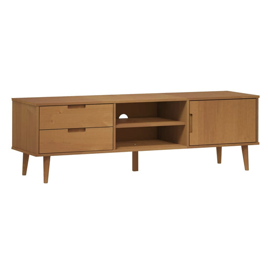 TV Cabinet MOLDE Brown 158x40x49 cm Solid Wood Pine