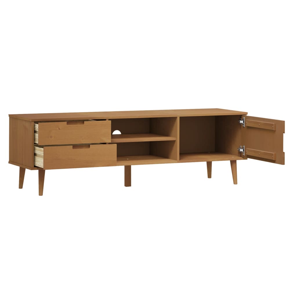 TV Cabinet MOLDE Brown 158x40x49 cm Solid Wood Pine