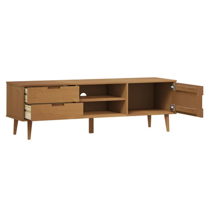 TV Cabinet MOLDE Brown 158x40x49 cm Solid Wood Pine